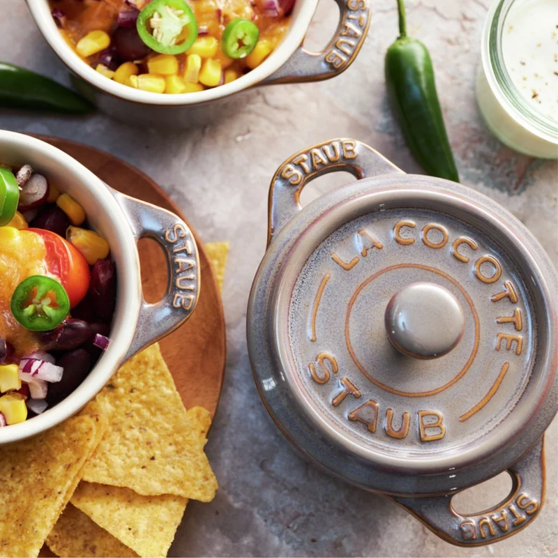 Set de 4 mini cocottes cerámicas Staub