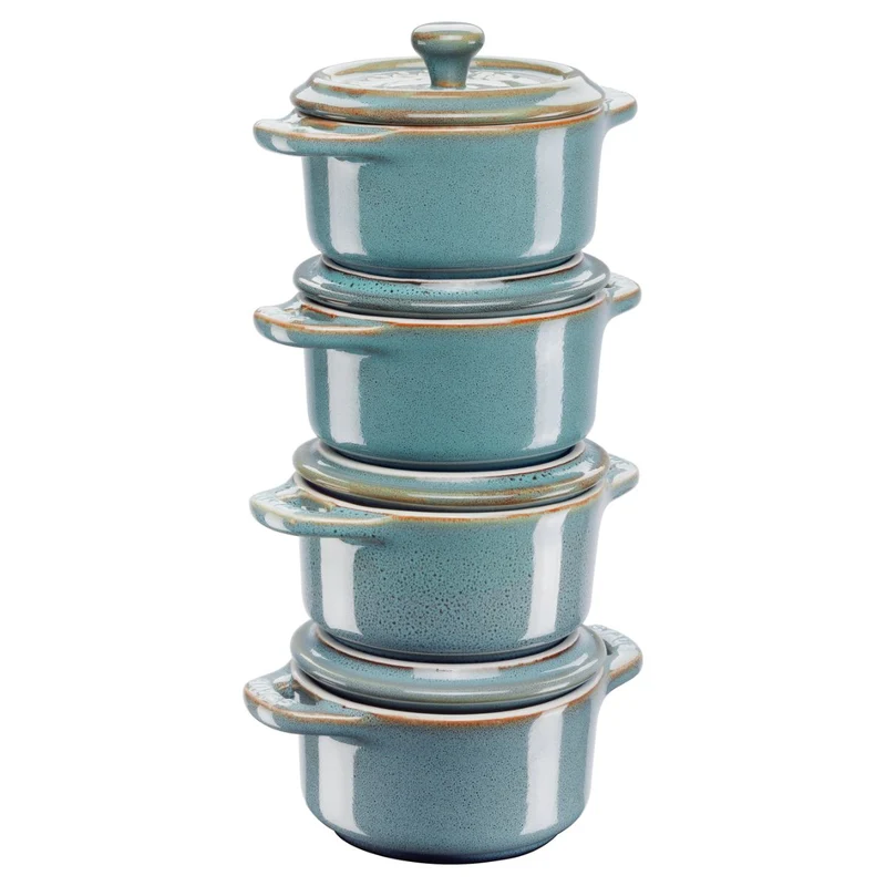Set de 4 mini cocottes cerámicas Staub