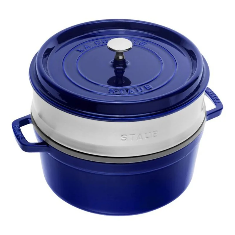 Cocotte de hierro fundido con vaporera de inox Staub