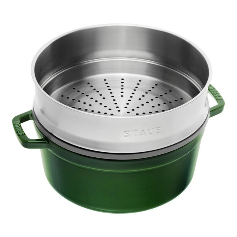 Cocotte de hierro fundido con vaporera de inox Staub