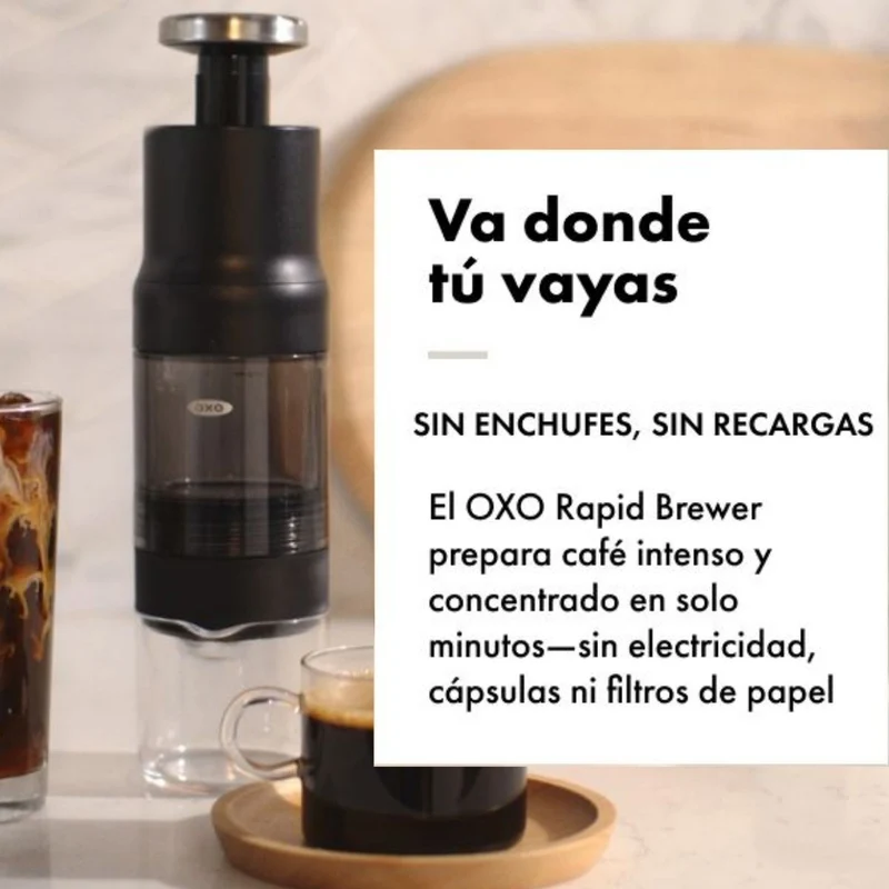 Cafetera portátil manual para café caliente y cold brew Rapid Brewer OXO