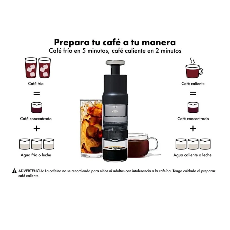 Cafetera portátil manual para café caliente y cold brew Rapid Brewer OXO