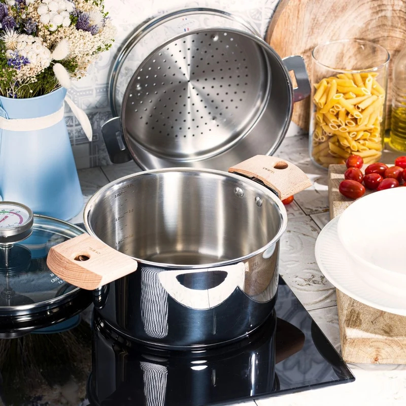 Olla vaporera de acero inoxidable con termómetro BIOME Cristel