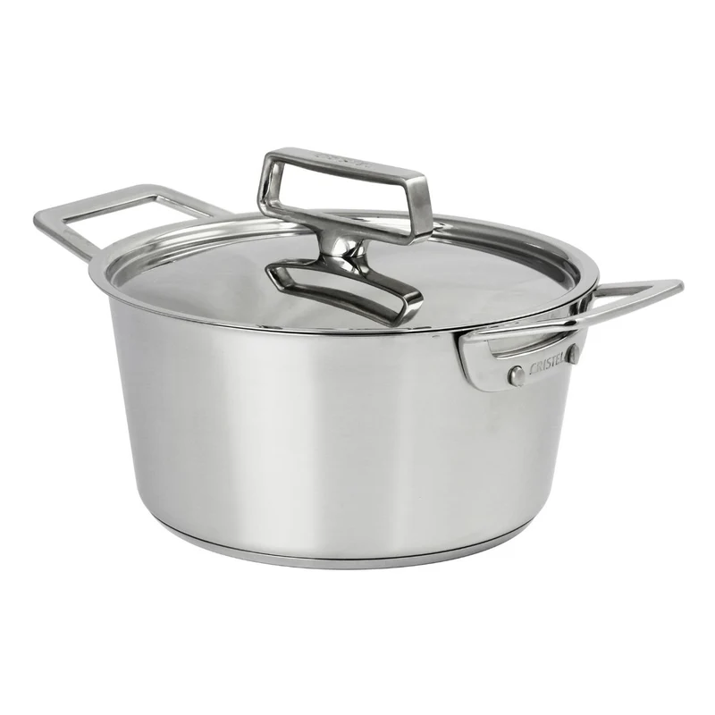 Cacerola alta de acero inoxidable con tapa de inox 1826 Cristel