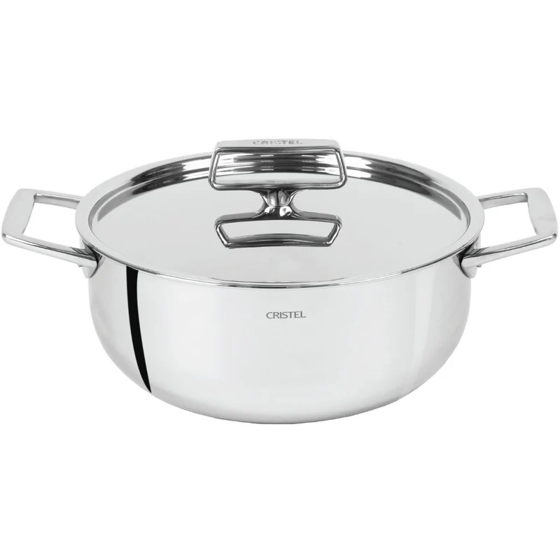 Cacerola alta de acero inoxidable 5-Ply con tapa Castel'Pro Cristel