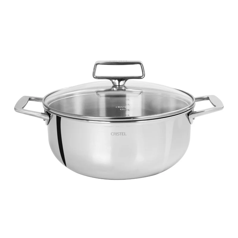 Cacerola alta de acero inoxidable 5-Ply con tapa Castel'Pro Cristel