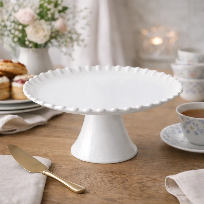 Stand para tartas de porcelana Romeo La Porcellana Bianca