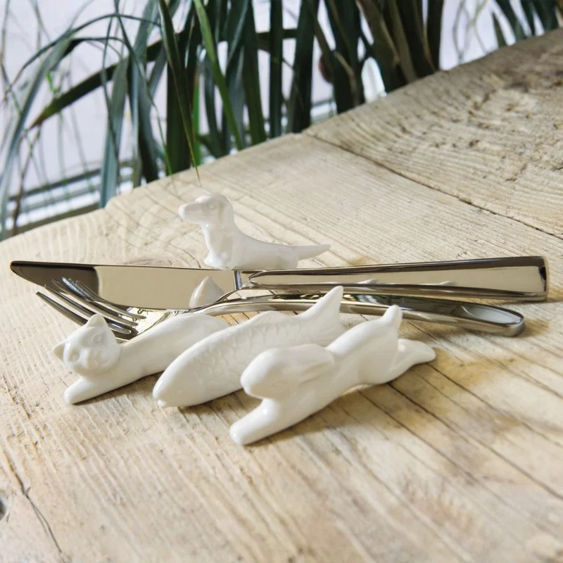 Set de 6 reposa cuchillos de porcelana Fattoria La Porcellana Bianca