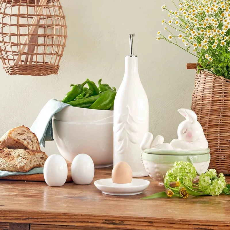 Aceitera cilíndrica de porcelana Menage La Porcellana Bianca