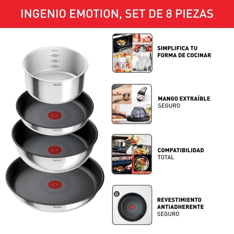 Conjunto de 8 piezas Ingenio Tefal