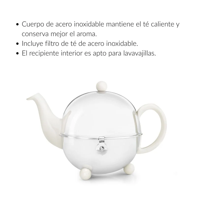 Tetera cerámica clásica con carcasa aislante de inox Cosy Bredemeijer