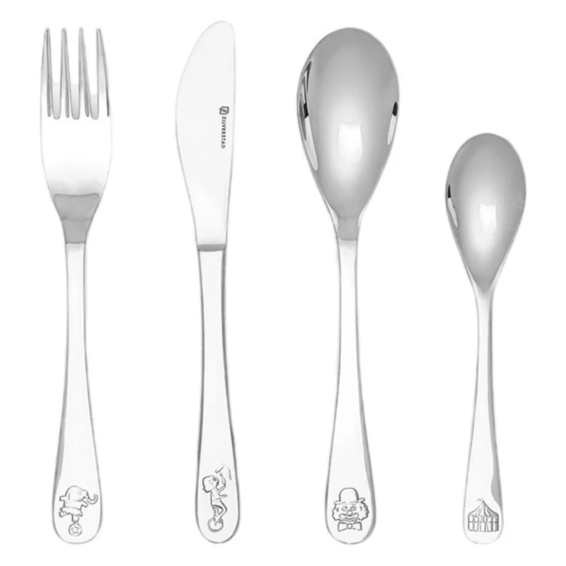 Cubertería de 4 piezas de acero inox Circus Zilverstad