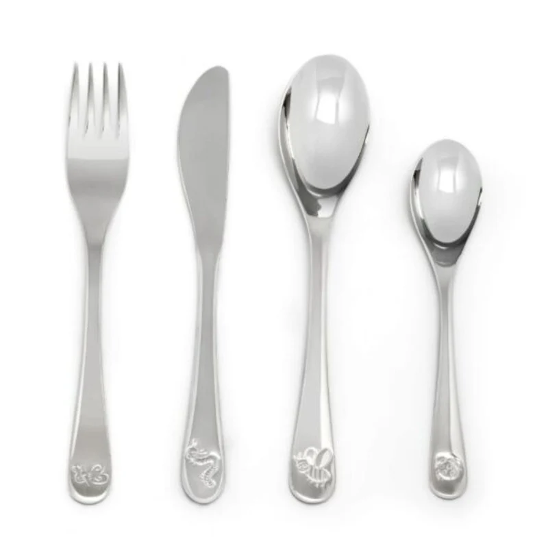Cubertería de 4 piezas de acero inox Nature Zilverstad