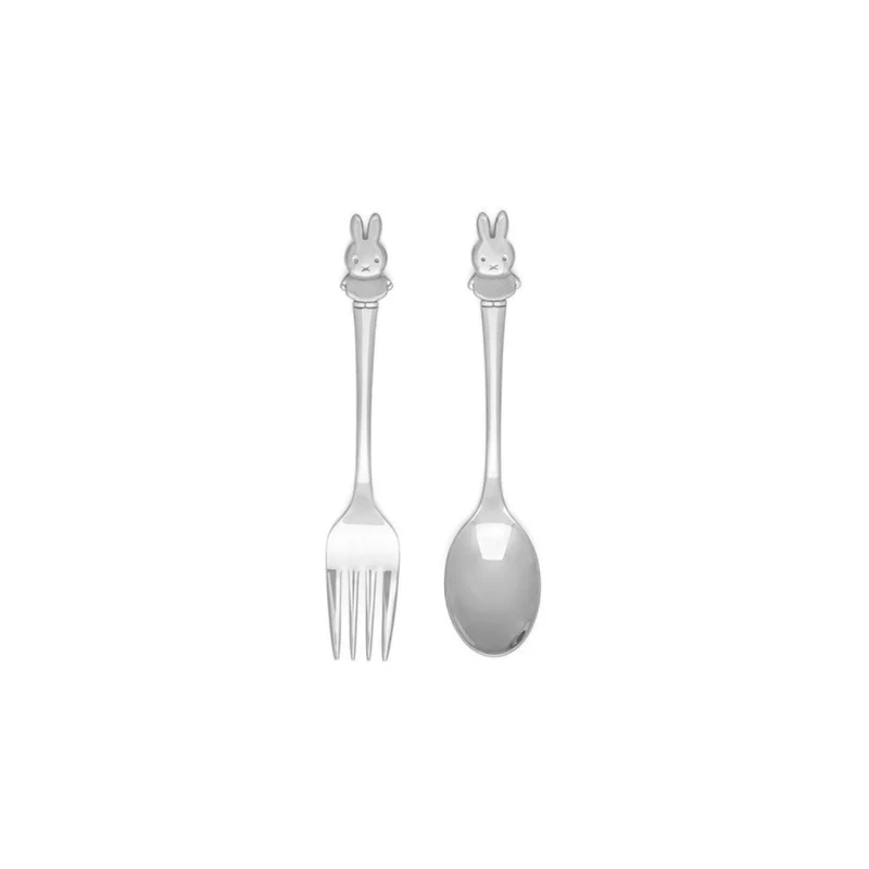 Set de cuchara y tenedor de acero inox Miffy Zilverstad