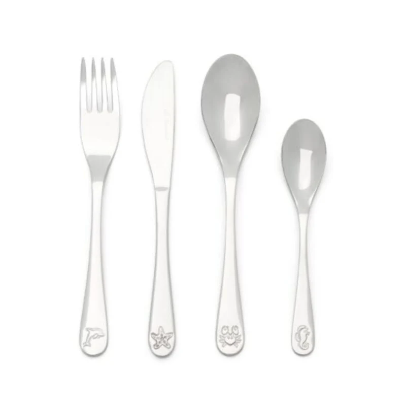 Cubertería de 4 piezas de acero inox Sea Life Zilverstad