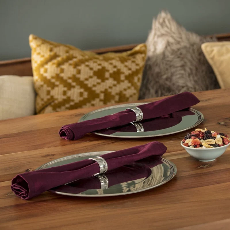 Set de 6 servilleteros de acero inoxidable Oval Zilverstad