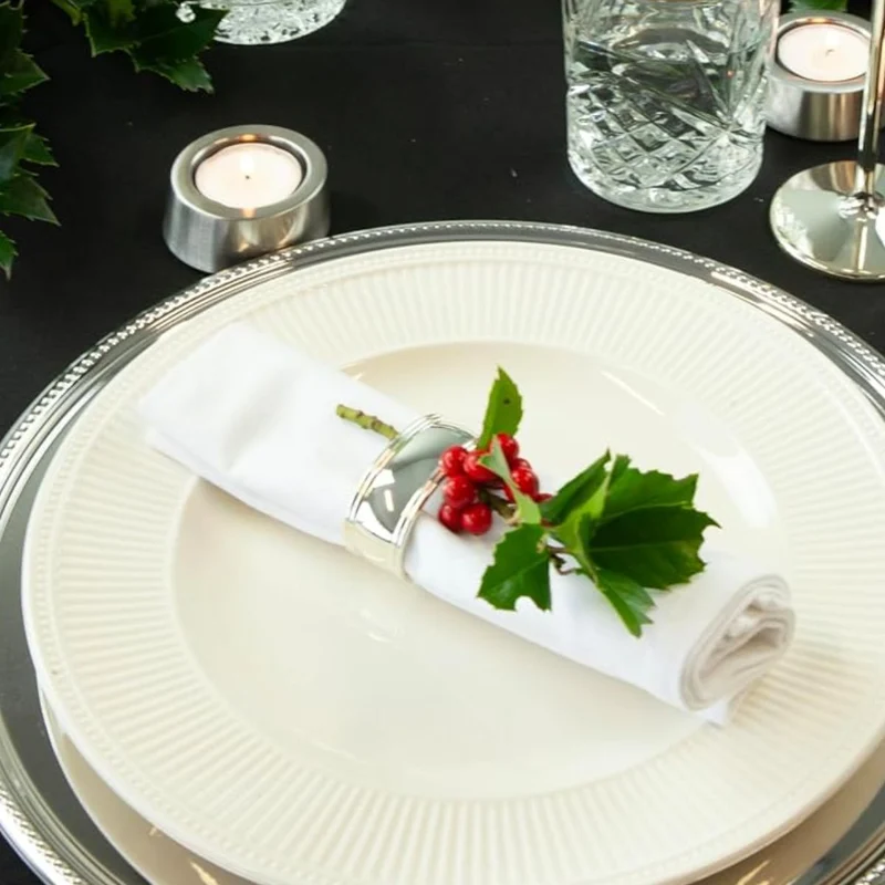 Set de 6 servilleteros de acero inoxidable Oval Zilverstad