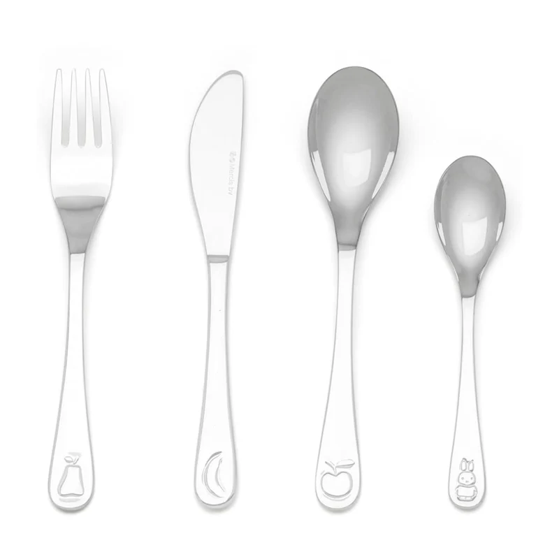Cubertería de 4 piezas de acero inox Miffy Fruit Zilverstad