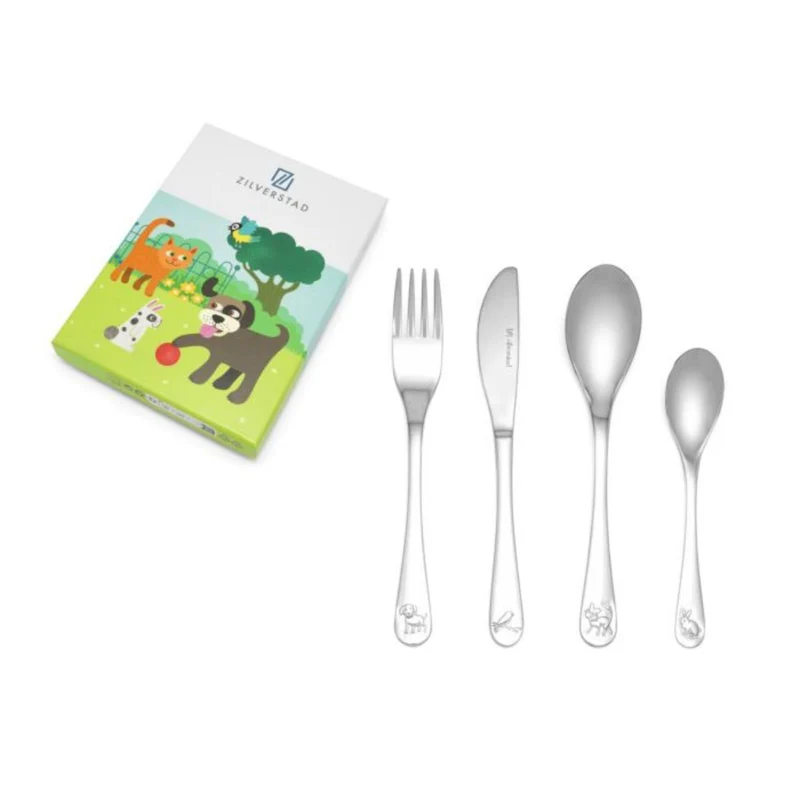 Cubertería de 4 piezas de acero inox Pets Zilverstad