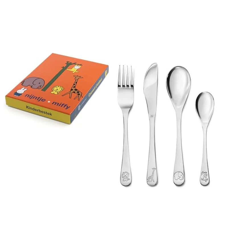 Cubertería de 4 piezas de acero inox Zoo Zilverstad