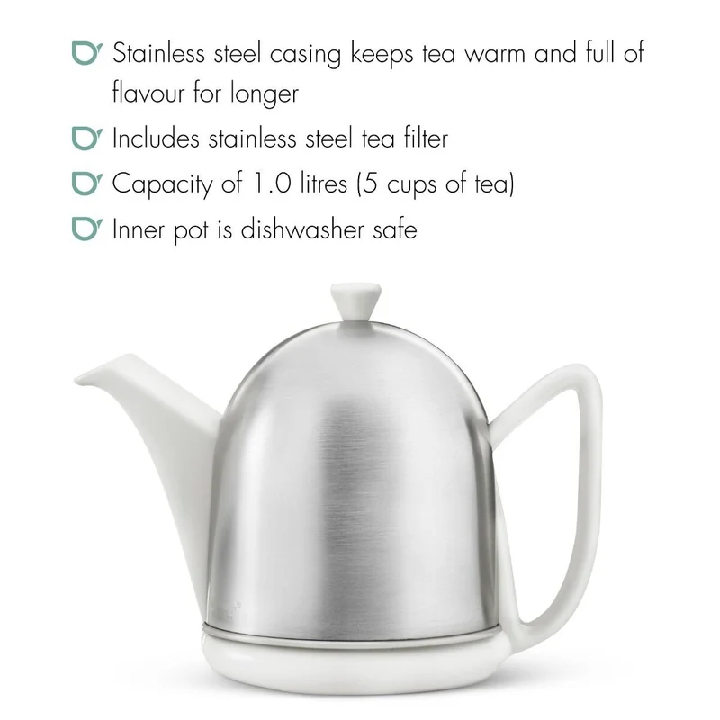 Tetera cerámica con carcasa aislante de inox Cosy® Manto Bredemeijer