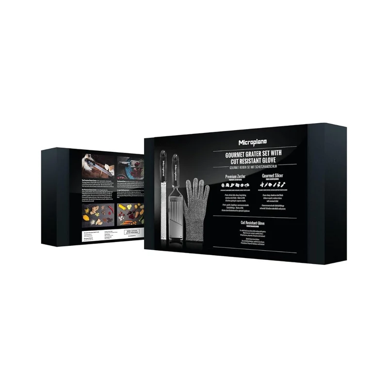 Set de 2 ralladores y guante protector Gourmet Microplane