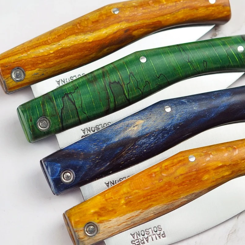 Navaja de acero inoxidable con mango de madera Pallarès