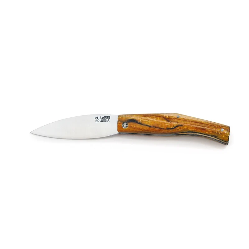 Navaja de acero inoxidable con mango de madera Pallarès