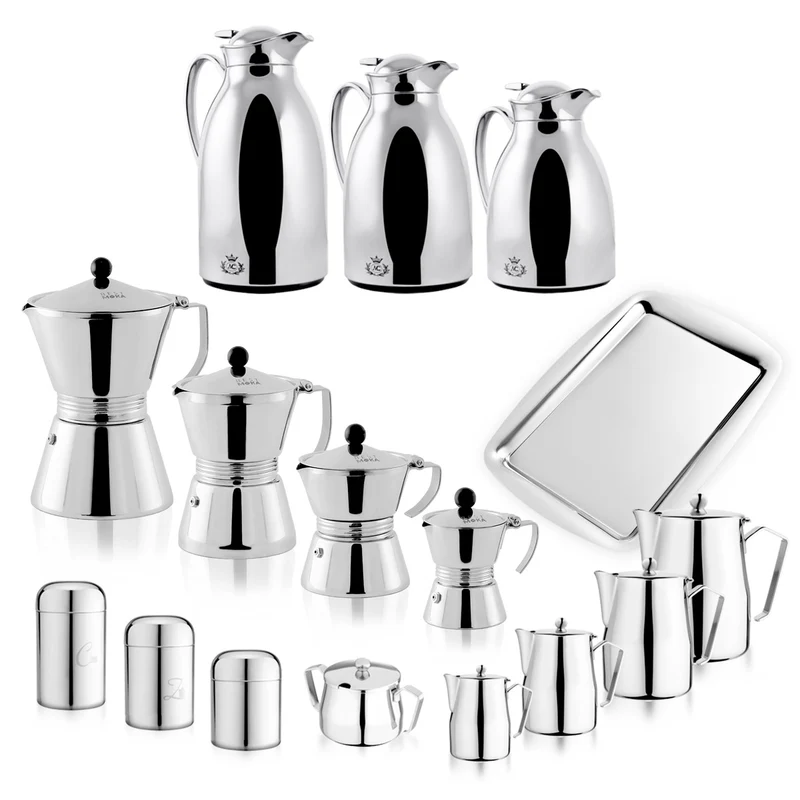 Set caraffe termiche con caffettiere induzione in acciaio - Elegance