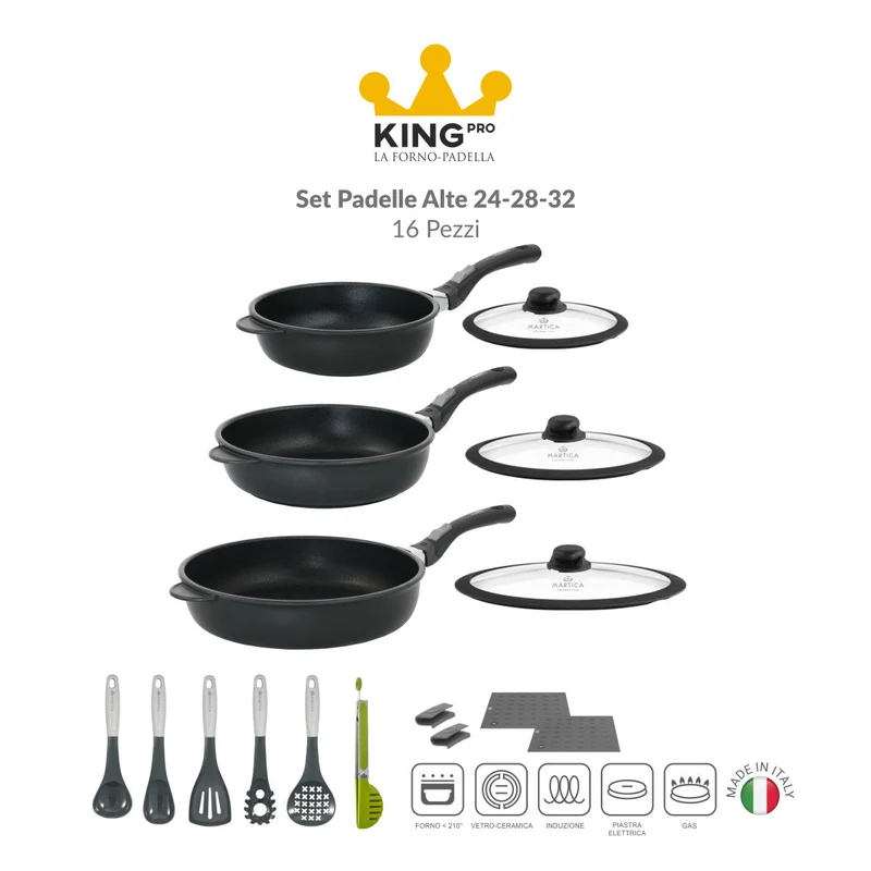 Set padelle antiaderenti ad induzione maxi - King Pro