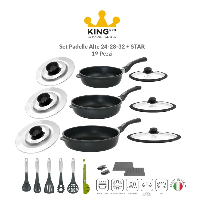 Set padelle antiaderenti ad induzione maxi - King Pro Star