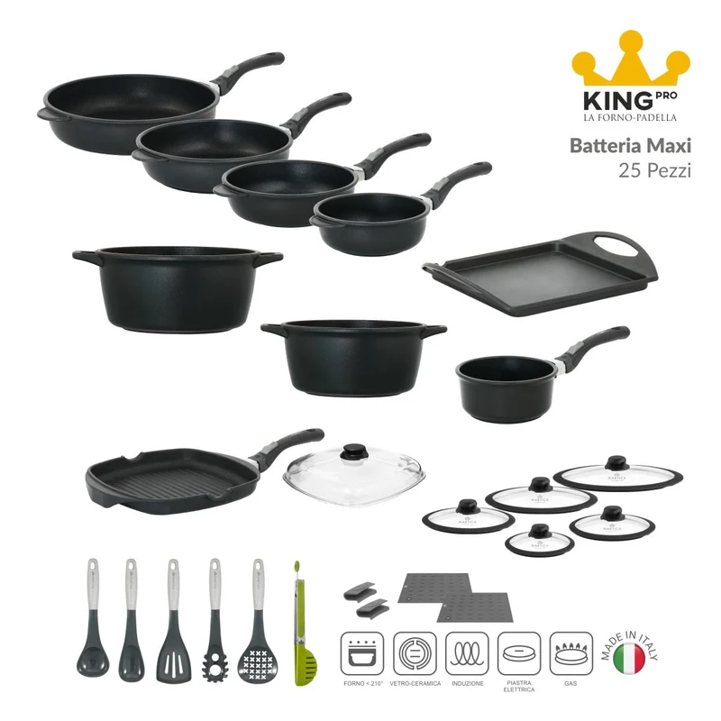 Batteria pentole induzione antiaderente maxi - King Pro