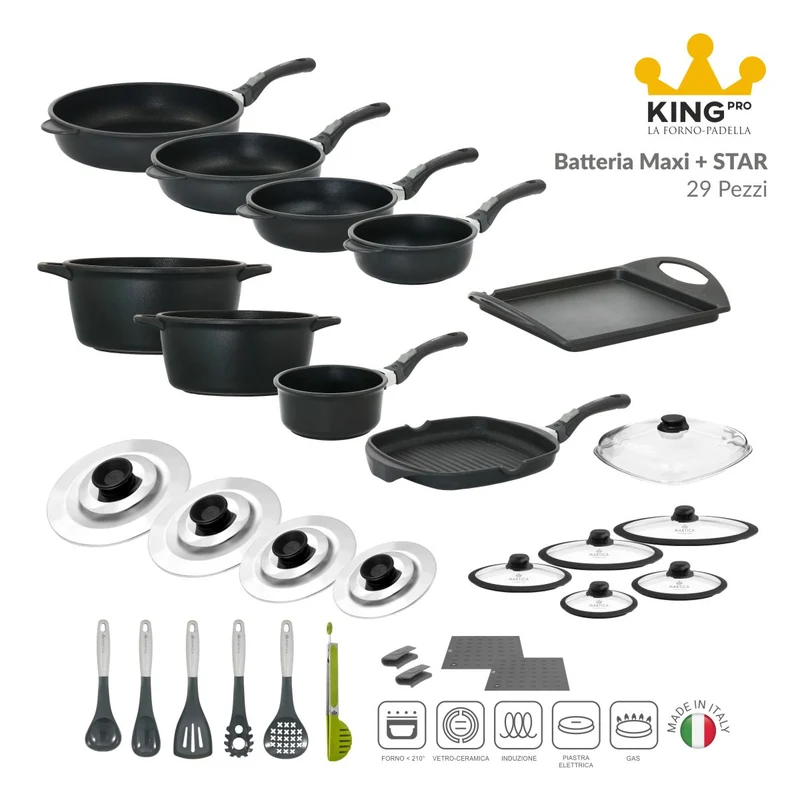 Batteria pentole induzione antiaderente maxi - King Pro Star