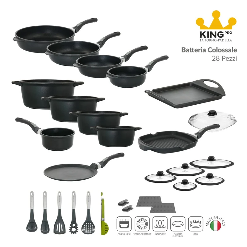 Batteria di pentole ad induzione antiaderente colossale - King Pro