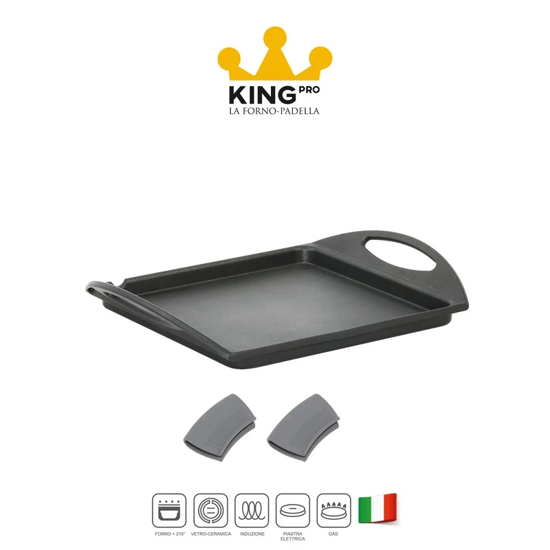 Bistecchiera ad induzione antiaderente liscia - King Pro