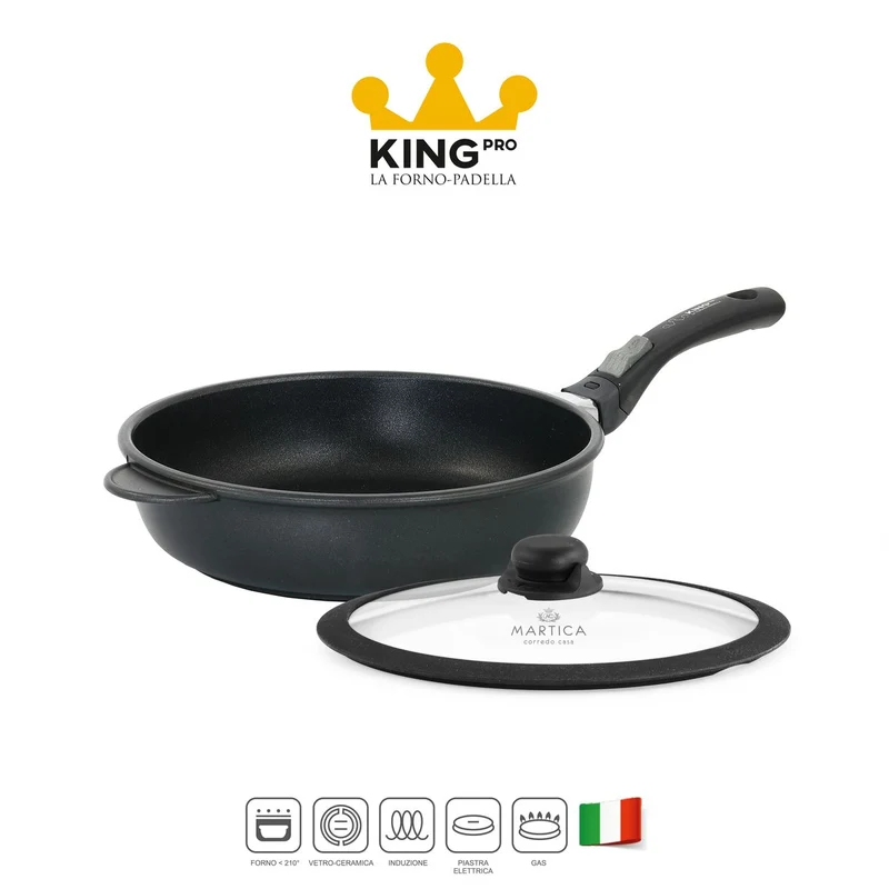 Padella ad induzione antiaderente grande da 28 alta - King Pro