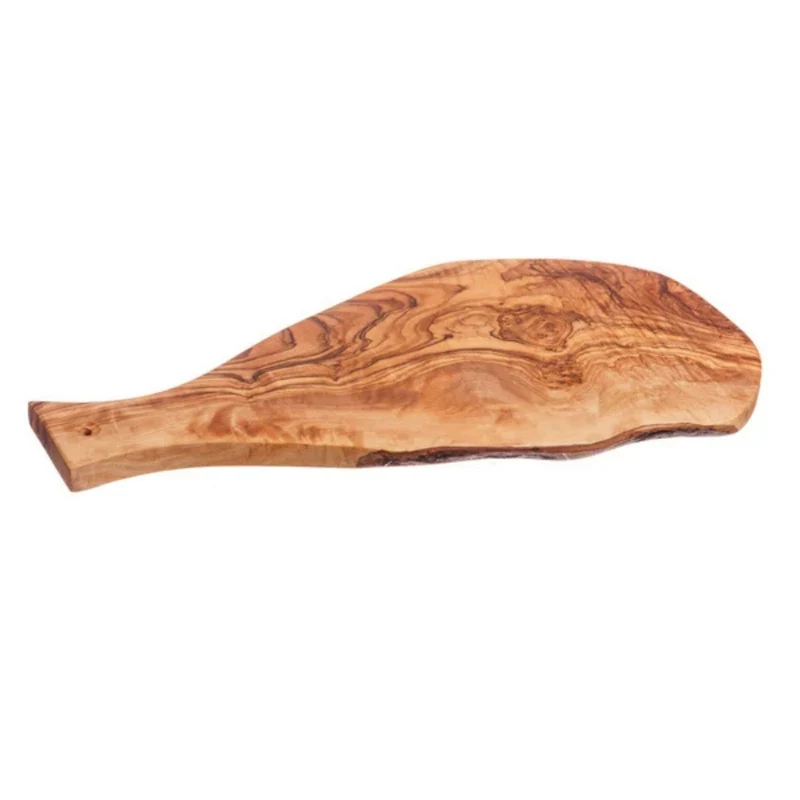 Tabla para cortar y servir de madera de olivo con mango Selbrae