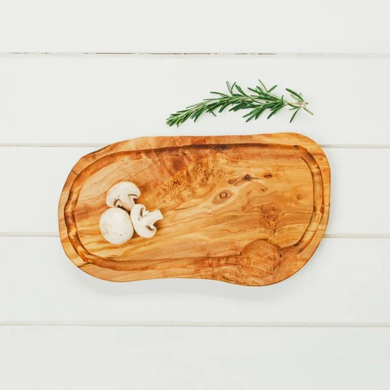 Tabla para cortar de madera de olivo con ranura para jugos Selbrae