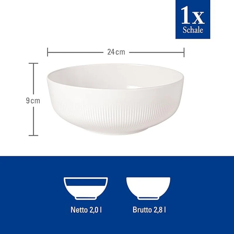 Bol ensaladera 2L de porcelana Afina Villeroy & Boch