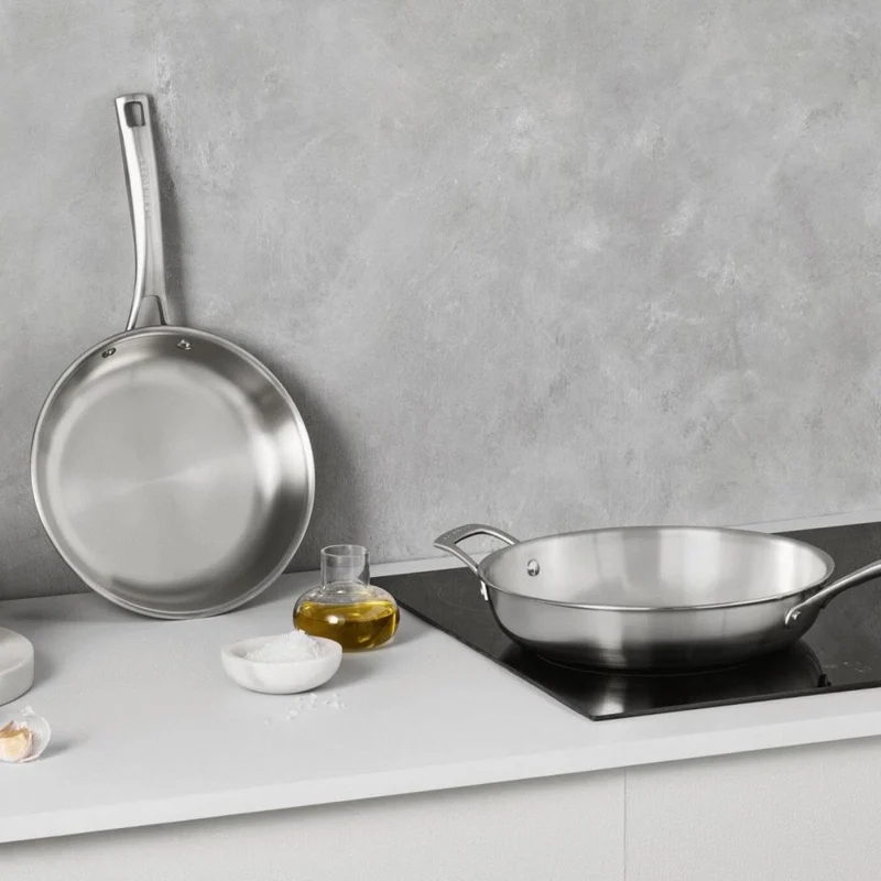 Set de 2 sartenes de acero inoxidable Tricapa 3-PLY Le Creuset