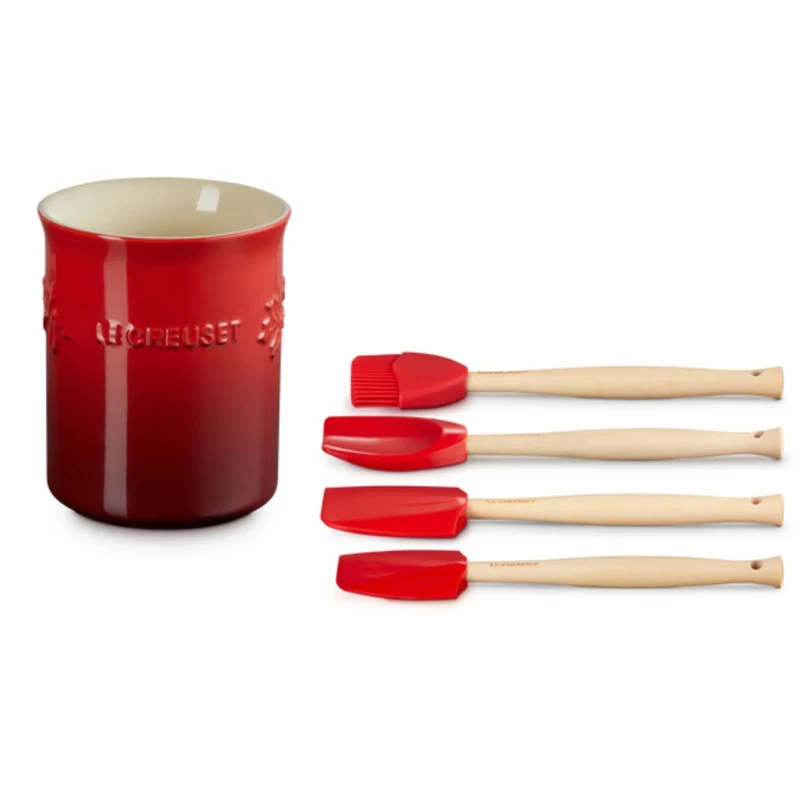 Bote cerámico para espátulas Holly ¡Edición Especial Navidad! Le Creuset
