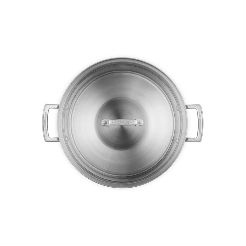 Wok de acero inoxidable con tapa de cristal Tricapa 3-PLY Le Creuset