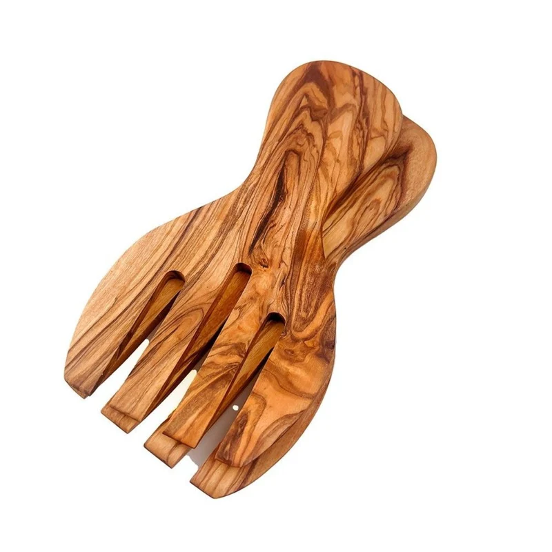 Set de 2 tenedores para ensalada de madera de olivo Selbrae