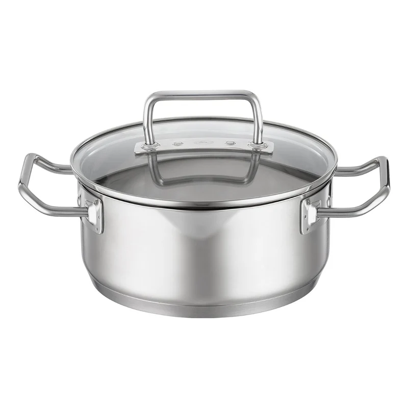 Cacerola baja de acero inoxidable con tapa de cristal Expertiso Rösle