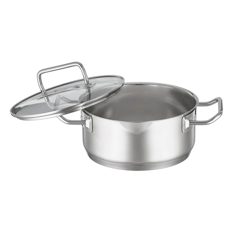 Cacerola baja de acero inoxidable con tapa de cristal Expertiso Rösle