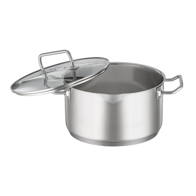 Cacerola alta de acero inoxidable con tapa de cristal Expertiso Rösle