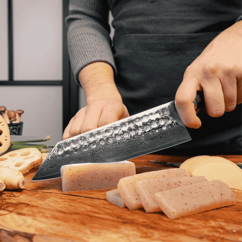 Cuchillos de acero damasco japonés Bunka Damas Kotai