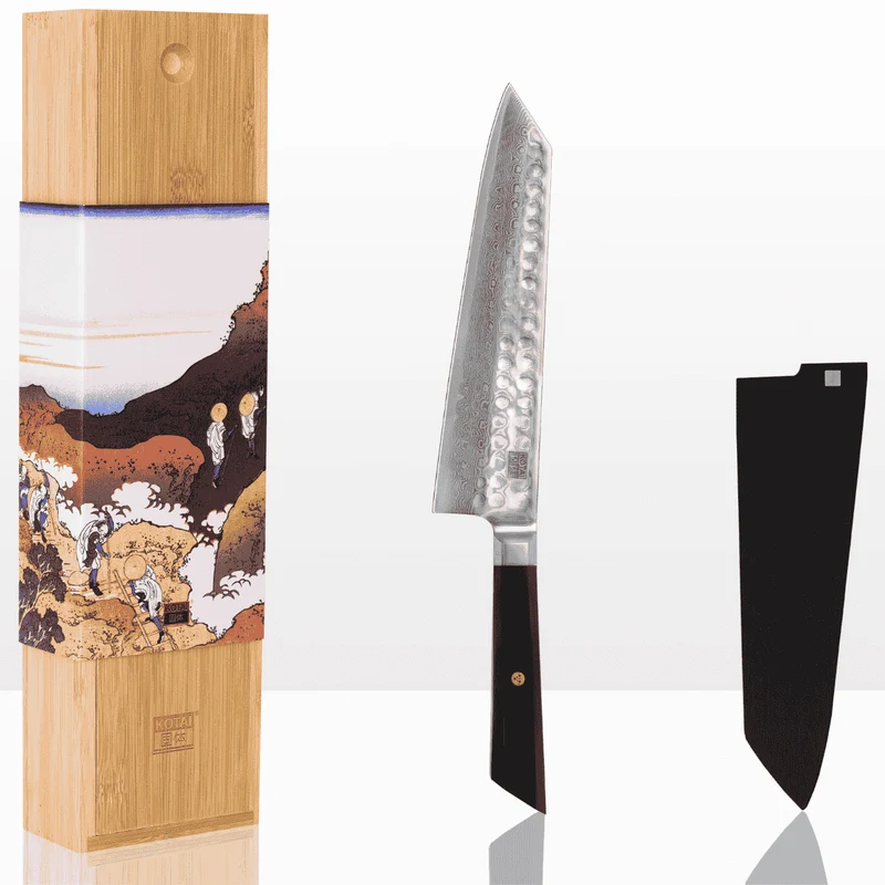 Cuchillos de acero damasco japonés Bunka Damas Kotai