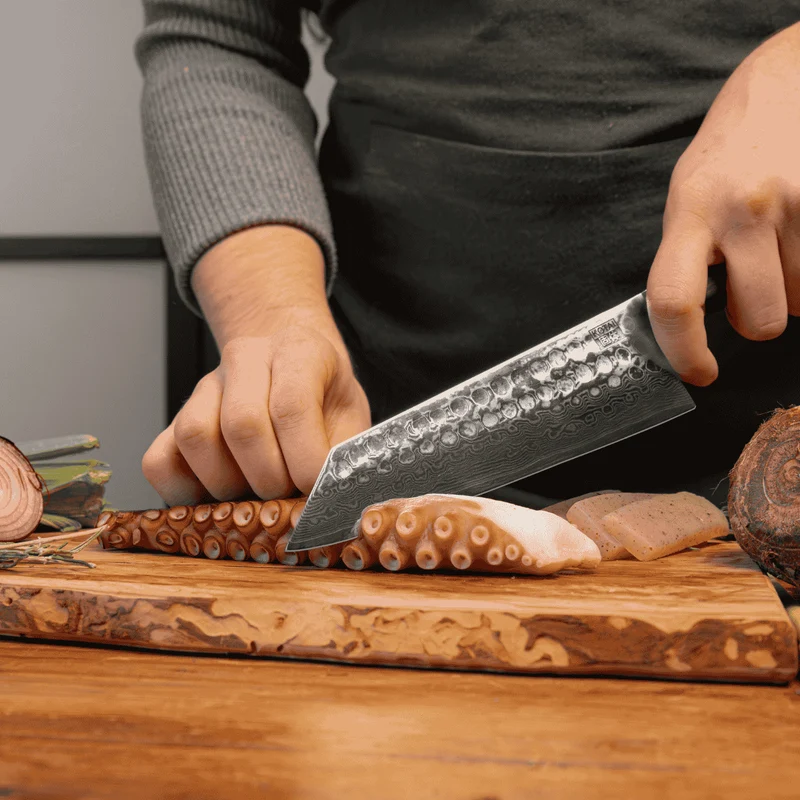 Cuchillos de acero damasco japonés Bunka Damas Kotai