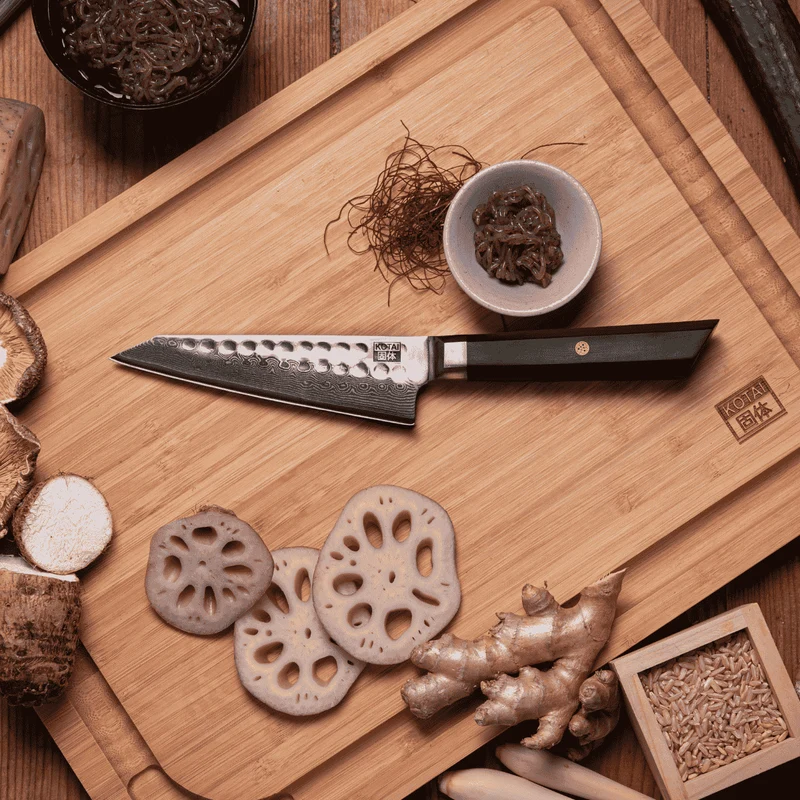 Cuchillos de acero damasco japonés Bunka Damas Kotai